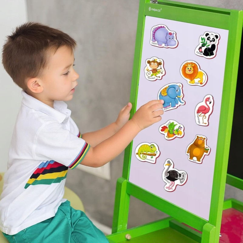 Piankowe magnesy na lodówkę dla dzieci, 25 szt. j. angielski, Little World