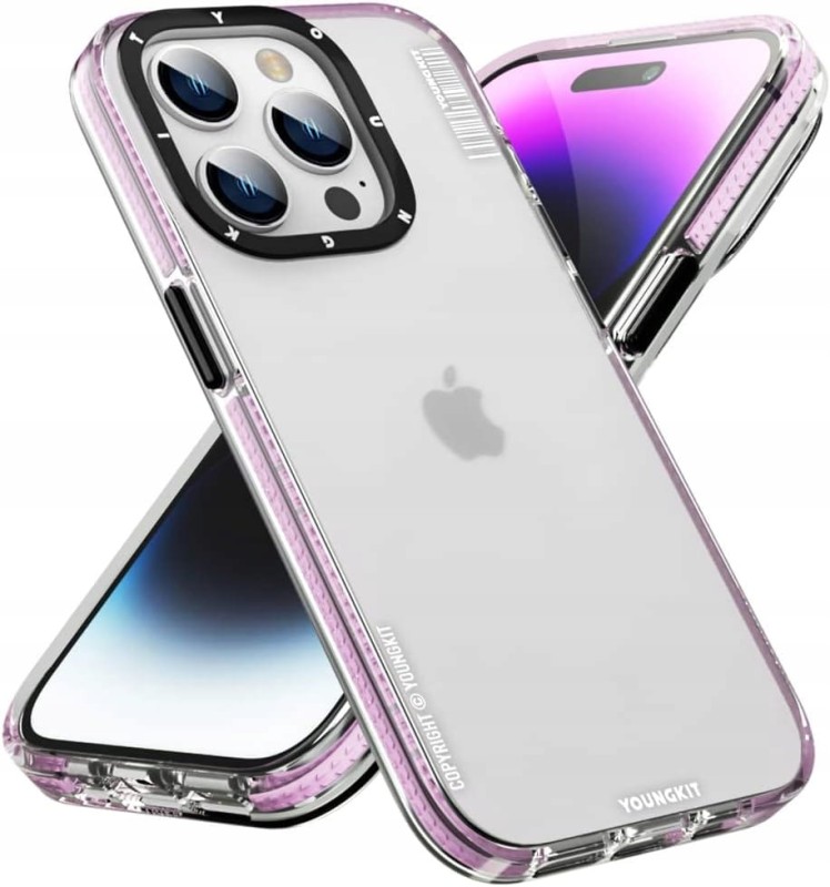 Etui na iPhone'a 14 Pro, półprzezroczyste matowe, różowe - Youngkit