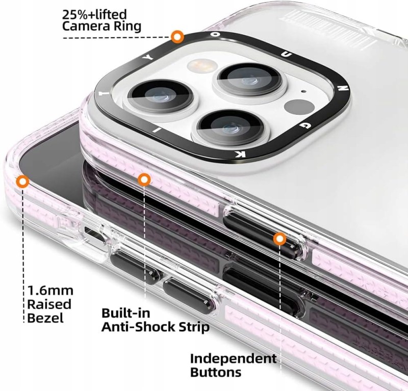 Etui na iPhone'a 14 Pro, półprzezroczyste matowe, różowe - Youngkit