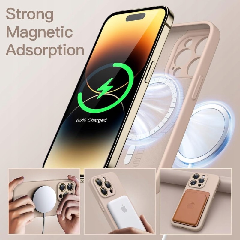 Silikonowe etui iPhone'a 14 Pro, Kompatybilne z magsafe, JETech