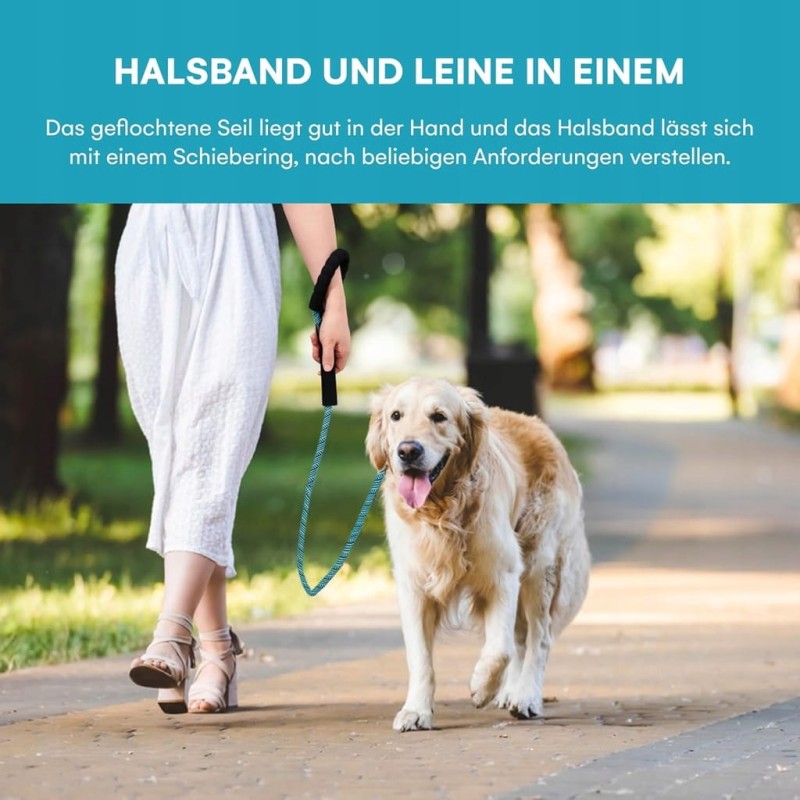 Regulowana smycz dla psa, Pull Stop, 1,8 m, komfortowa, niebieska- Happilax