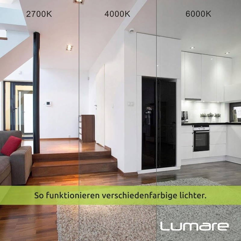 Oczko sufitowe LED do zabudowy, 6 szt. 6 W 360 lm, kwadratowe- Lumare