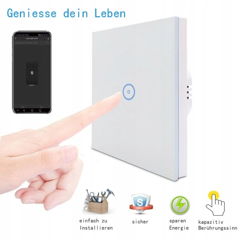 Włącznik światła 1-drożny, 2 szt. Smart Alexa, Home Assistant ZigBee Zauzau