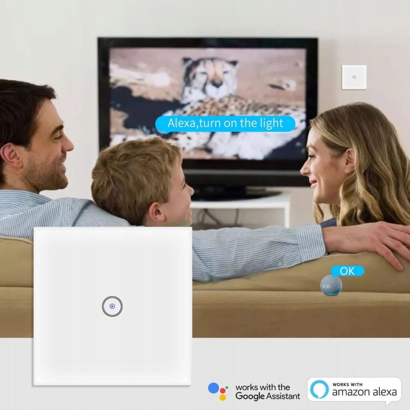 Włącznik światła 1-drożny, 2 szt. Smart Alexa, Home Assistant ZigBee Zauzau
