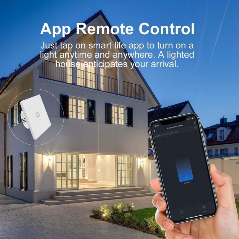 Włącznik światła 1-drożny, 2 szt. Smart Alexa, Home Assistant ZigBee Zauzau
