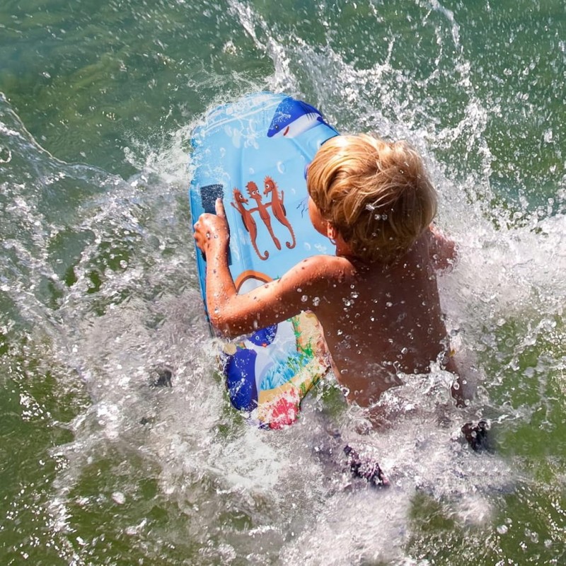 Nadmuchiwana deska, bodyboard z uchwytami, 75 x 52 x 15, morski - Bigtree