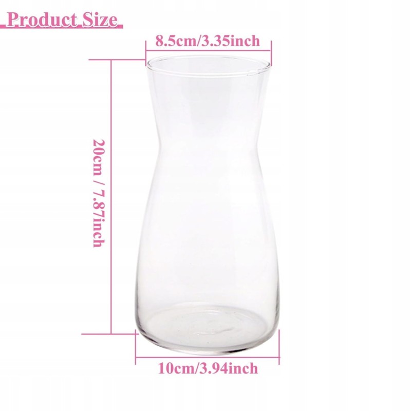 Szklany wazon na kwiaty 20 cm, przezroczysty, Minimalistyczny - CiciIng