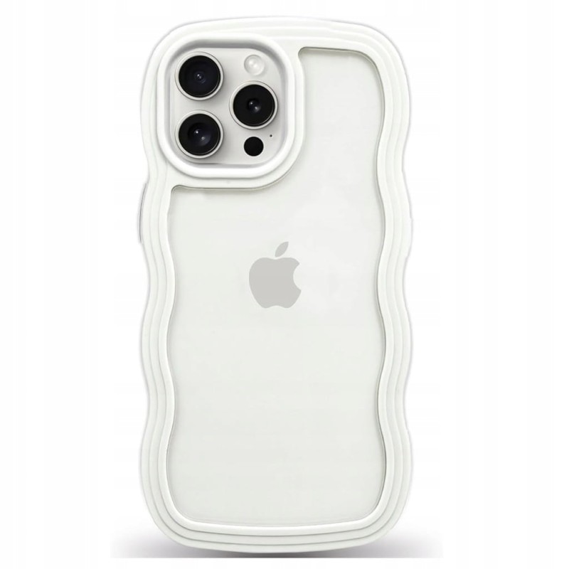 Plecki, Etui do iPhone 14 Pro Max, białe, falowane brzegi - Alymiya