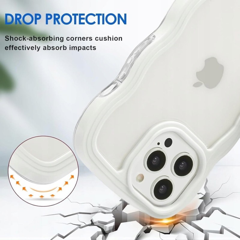 Plecki, Etui do iPhone 12 Pro Max, białe, falowane brzegi - Alymiya