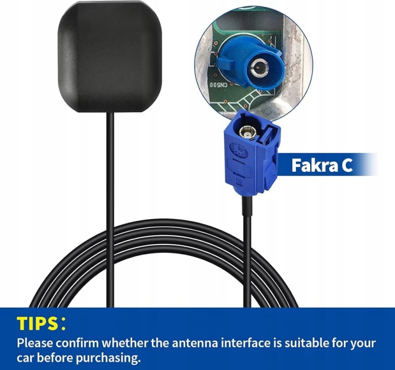 Antena GPS Fakra C, wodoodporna IP65 z kabel 3 m- Bingfu