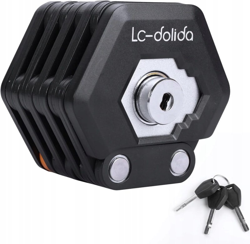 Składana blokada rowerowa ze stali stopowej, 85 cm, z uchwytem, LC-Dolida