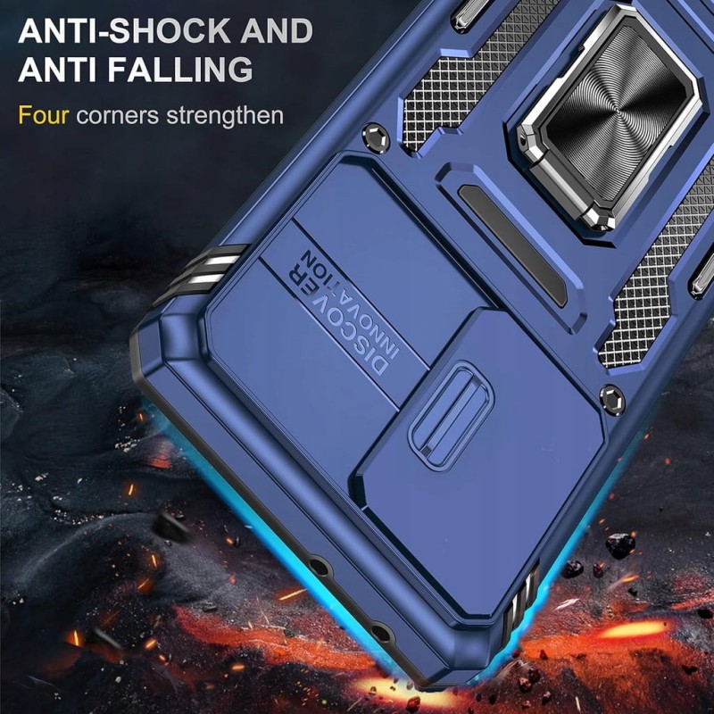 Etui do Samsung Galaxy S21 Ultra, 2 folie na ekran, uchwyt na palec- YmhxcY