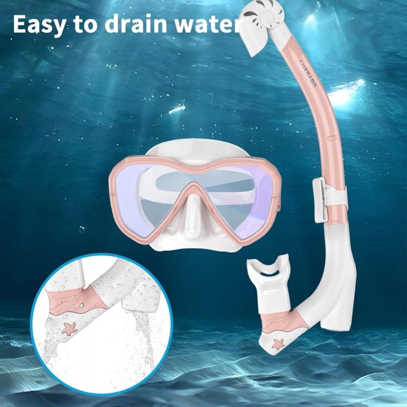 Luxpard Zestaw do Snorkelingu dla Dzieci – Maska Panoramiczna, Sucha Rurka