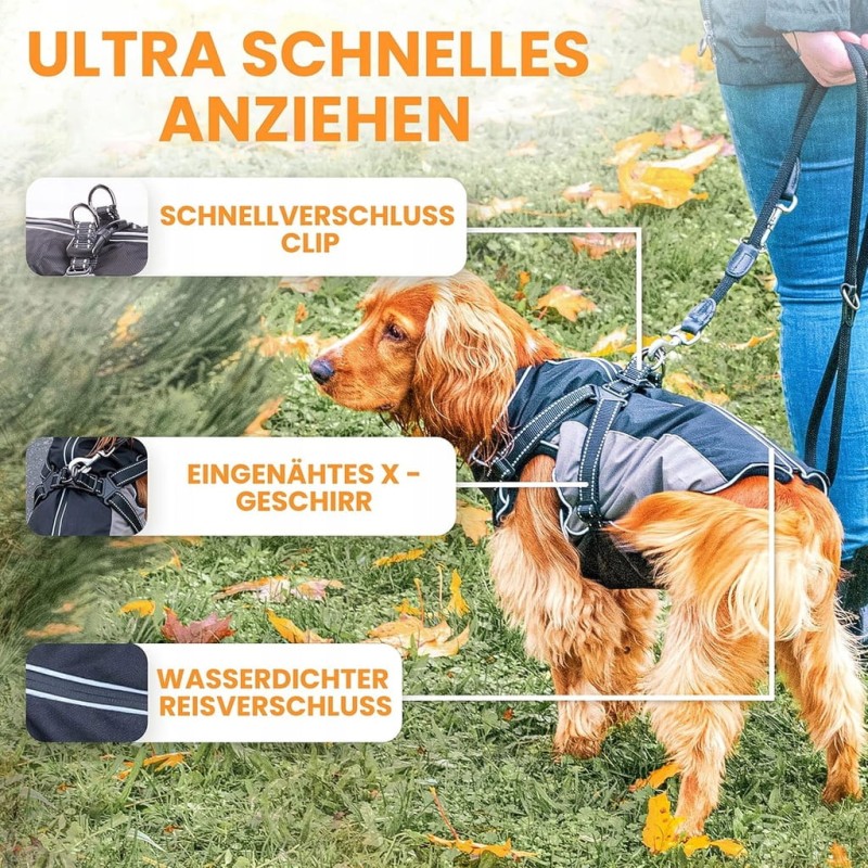 Tierhood termiczna kurteczka przeciwdeszczowa dla psa, szara 3XS