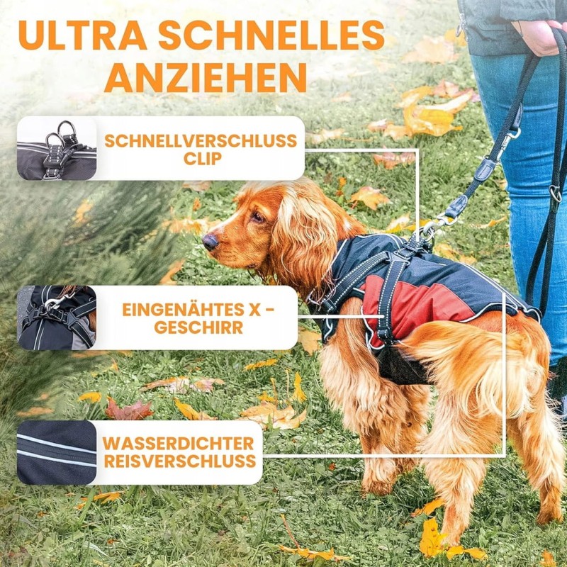 Tierhood termiczna kurteczka przeciwdeszczowa dla psa, czerwona XS