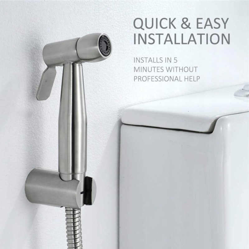 Ręczny bidet z elastycznym wężem 150 cm i hakiem na zbiornik