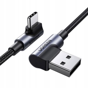 Ugreen kątowy kabel przewód USB - USB Typ C Quick Charge 3.0 QC3.0 3 A 1 m
