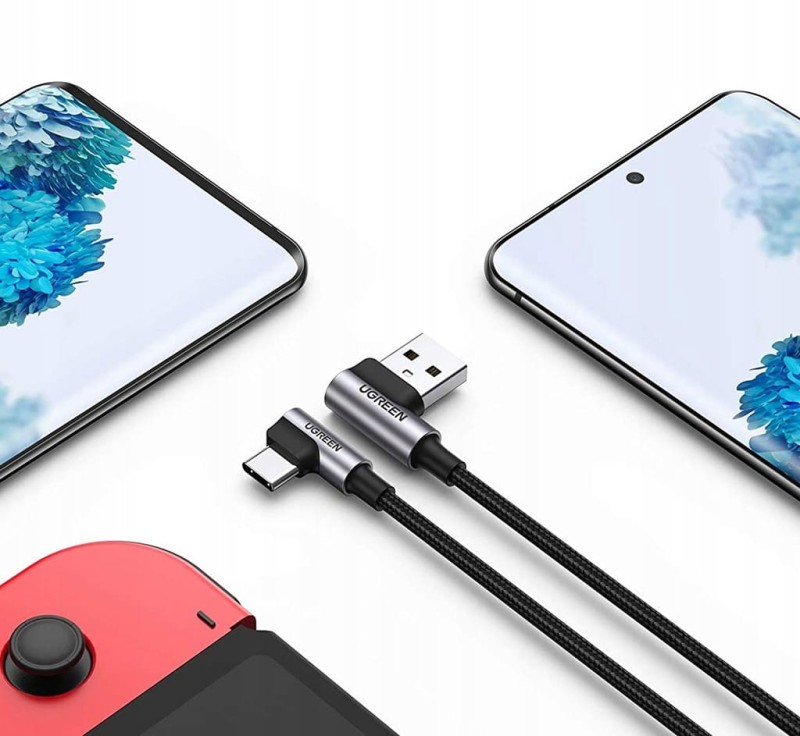 Ugreen kątowy kabel przewód USB - USB Typ C Quick Charge 3.0 QC3.0 3 A 1 m