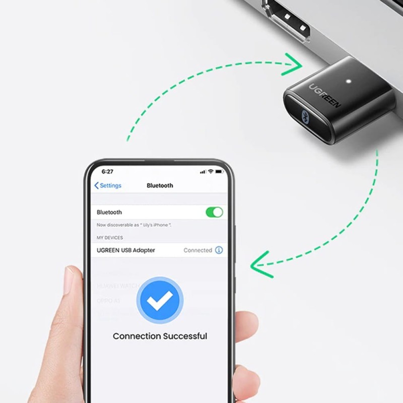 UGREEN CM390 Adapter USB Bluetooth 5.0 – czarny