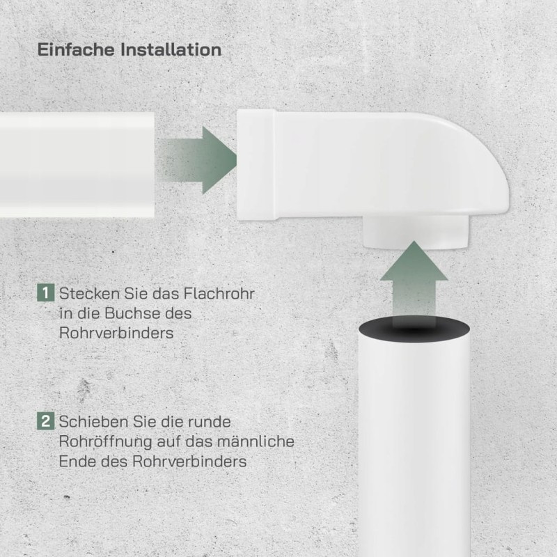 Vent Systems łącznik kątowy 90 st. 220×90 mm do rur okrągłych fi 100 mm