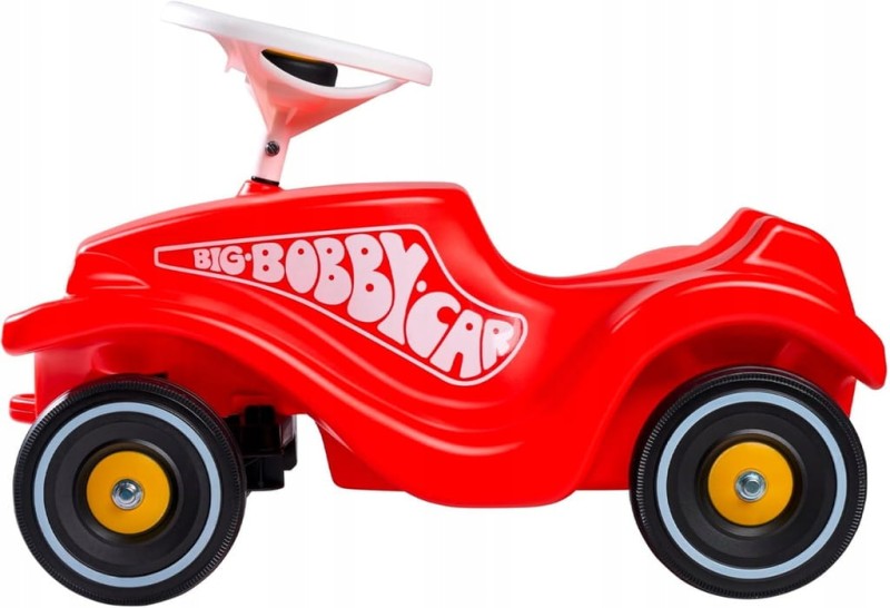 BIG Bobby Car LED z 4 trybami światła + szept ciche koła + naklejki retro