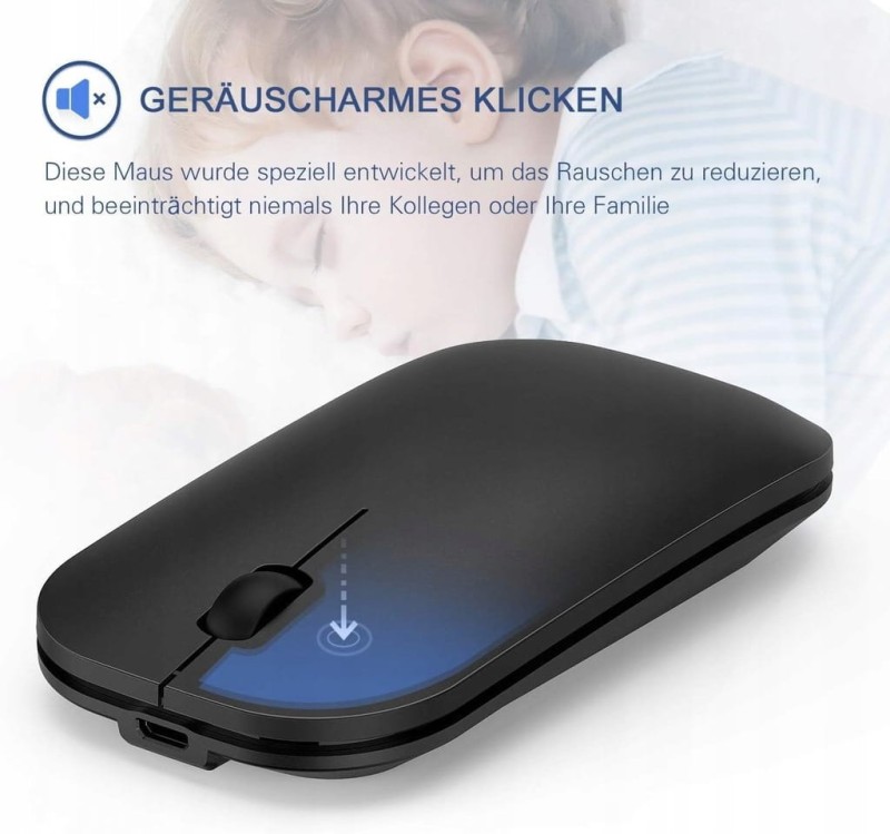 Seenda WGJP-031B bezprzewodowa klawiatura i mysz, układ QWERTZ, czarna