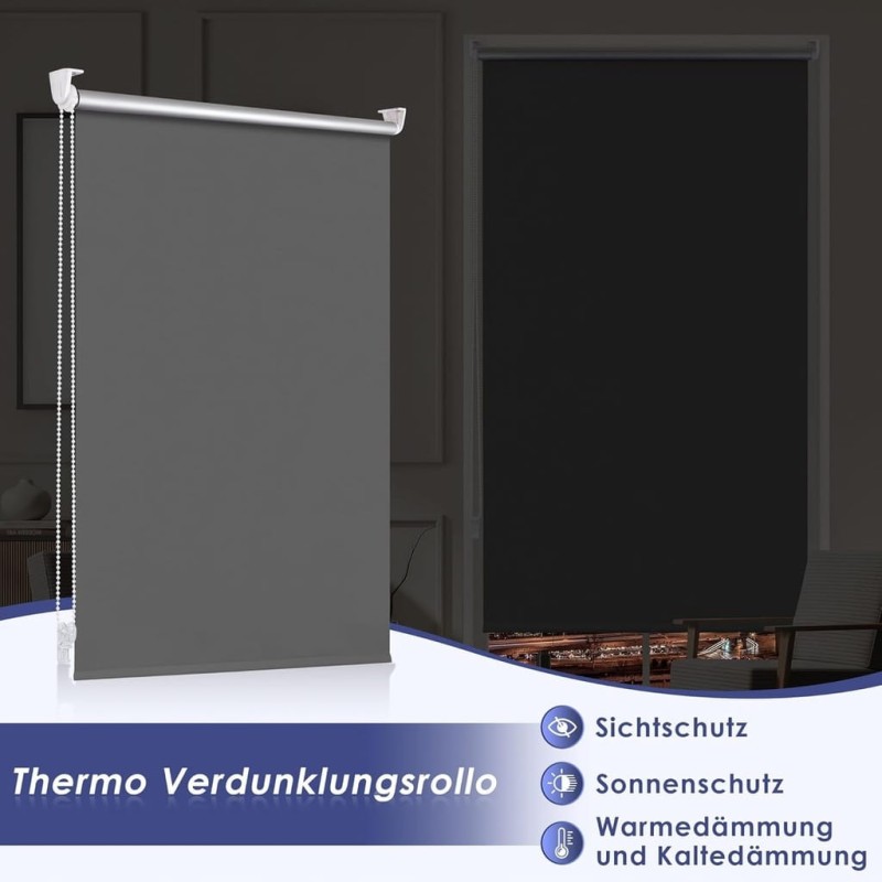 Roleta zaciemniająca termiczna bez wiercenia 45 × 130 cm – Smartdemo