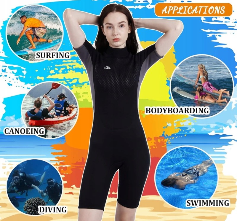 Kombinezon neoprenowy 3 mm krótki unisex do sportów wodnych M- Beek