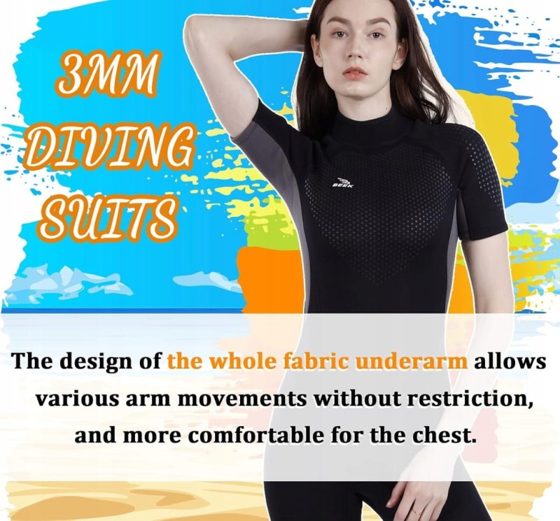 Kombinezon neoprenowy 3 mm krótki unisex do sportów wodnych 3XL- Beek