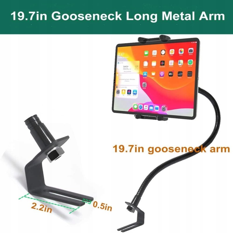 Uchwyt samochodowy do tabletu 4–13″ z metalową szyją 19,7″- Cuxwill