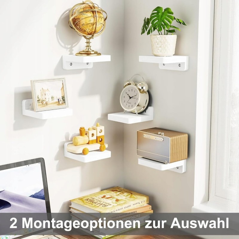 Alsonerbay Półki ścienne z litego drewna 10 cm – 6 szt.