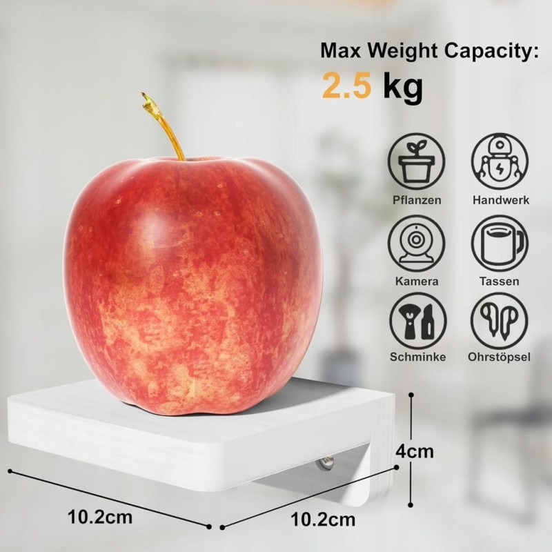 Alsonerbay Półki ścienne z litego drewna 10 cm – 6 szt.