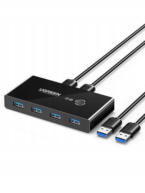 UGREEN Hub USB 3.0 – przełącznik 2×PC / 4×USB A 5 Gb/s