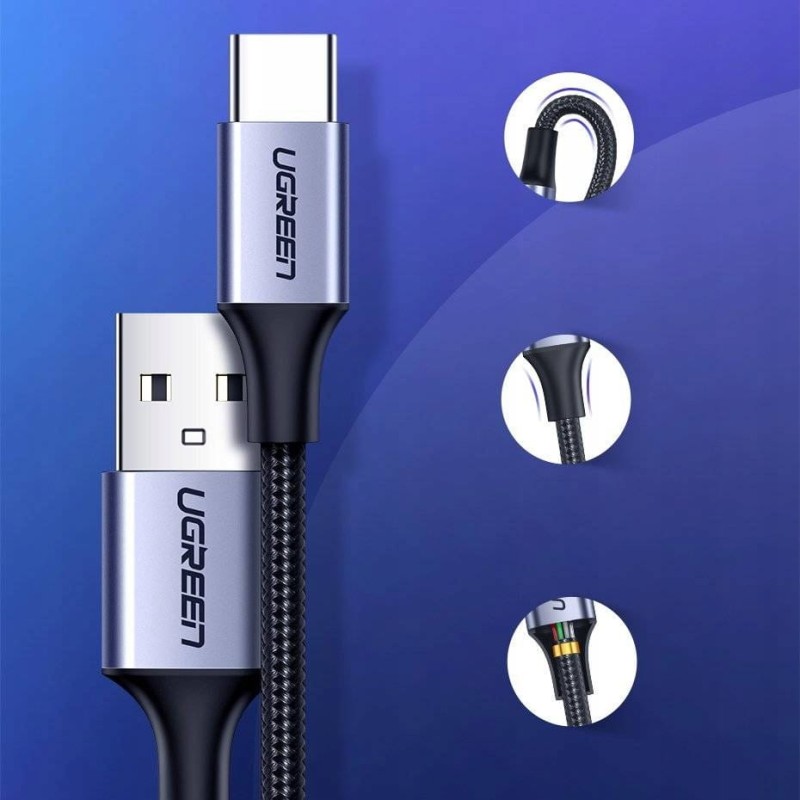 Ugreen kabel przewód USB - USB Typ C Quick Charge 3.0 3A 0,5m