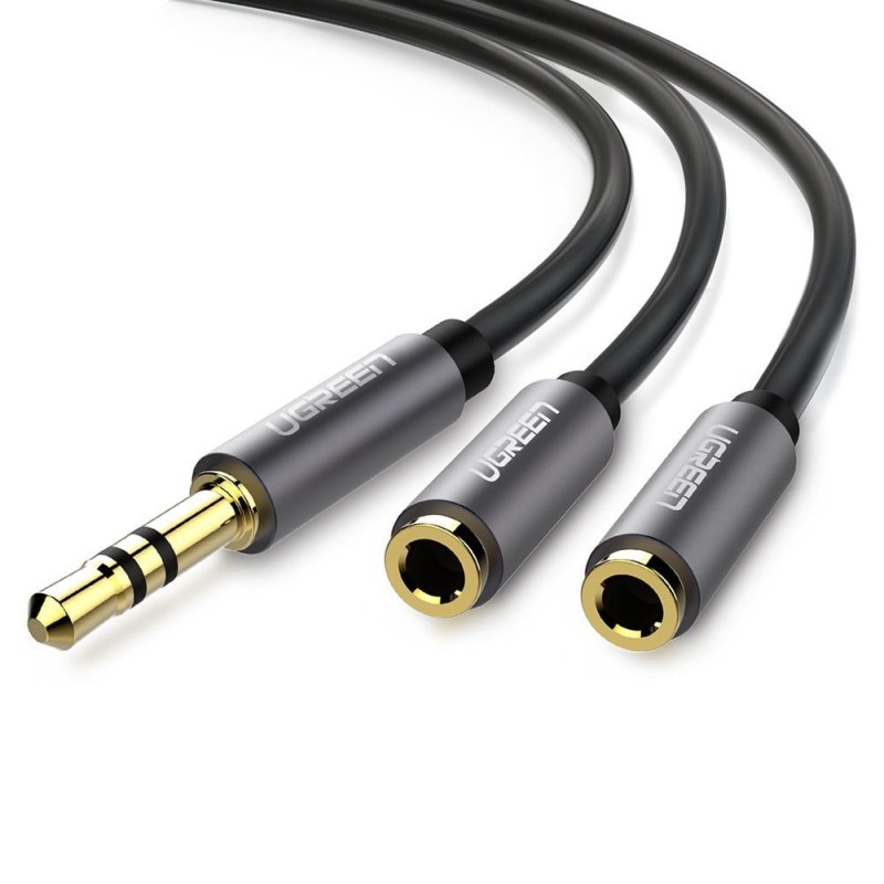 Kabel audio UGREEN AV123 mini jack 3,5 mm – 2× mini jack 0,2 m