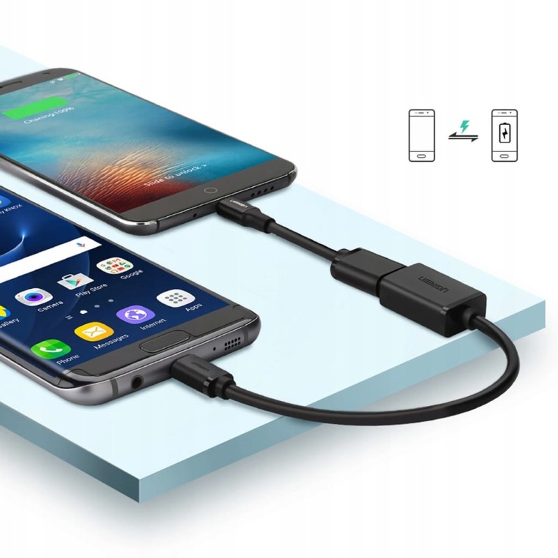 Kabel UGREEN US133 10396 micro USB (męski) do USB-A (żeński) OTG 0,15 m