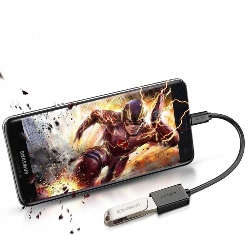 Kabel UGREEN US133 10396 micro USB (męski) do USB-A (żeński) OTG 0,15 m