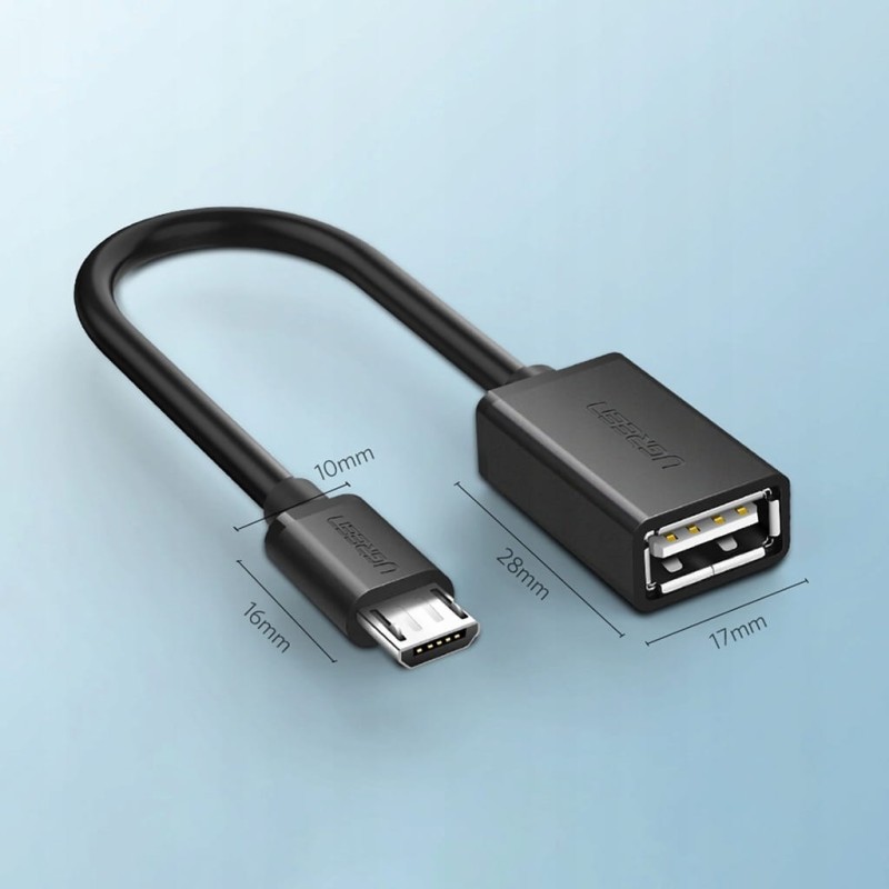 Kabel UGREEN US133 10396 micro USB (męski) do USB-A (żeński) OTG 0,15 m