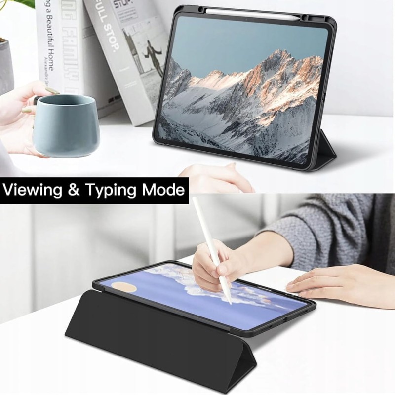 JETech etui do iPad Pro 13" M5/M4 (2025/2024)– czarne, przezroczyste plecki