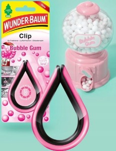 WUNDER-BAUM Clip I odświeżacz powietrza – Bubble Gum, różowo-czarny