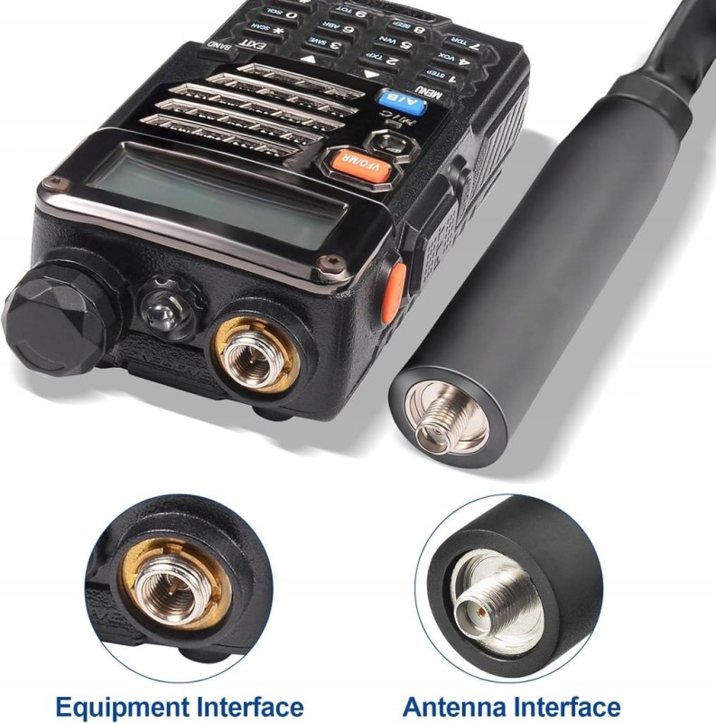 Bingfu Dwuzakresowa antena VHF/UHF 136–520 MHz 28 cali składana, SMA żeńska