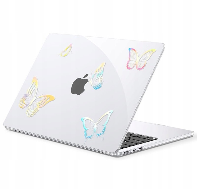EooCoo przezroczysta obudowa do MacBook Air 13,6" M2/M3 22/24) z motylami