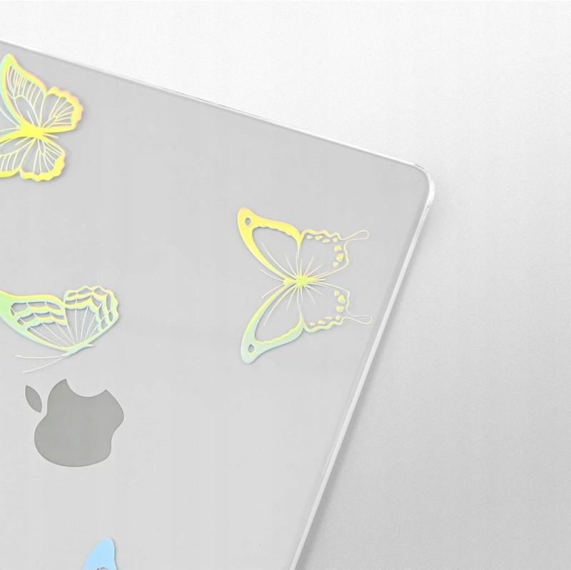 EooCoo przezroczysta obudowa do MacBook Air 13,6" M2/M3 22/24) z motylami
