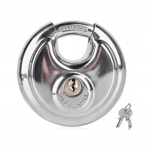 Kłódka jarzmowa 70 mm – stal nierdzewna 304, szekla 9,5 mm, na klucz