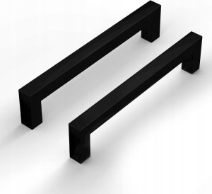 LONTAN 2x Uchwyty do szafek kuchennych 140 mm, rozstaw 128 mm – czarne