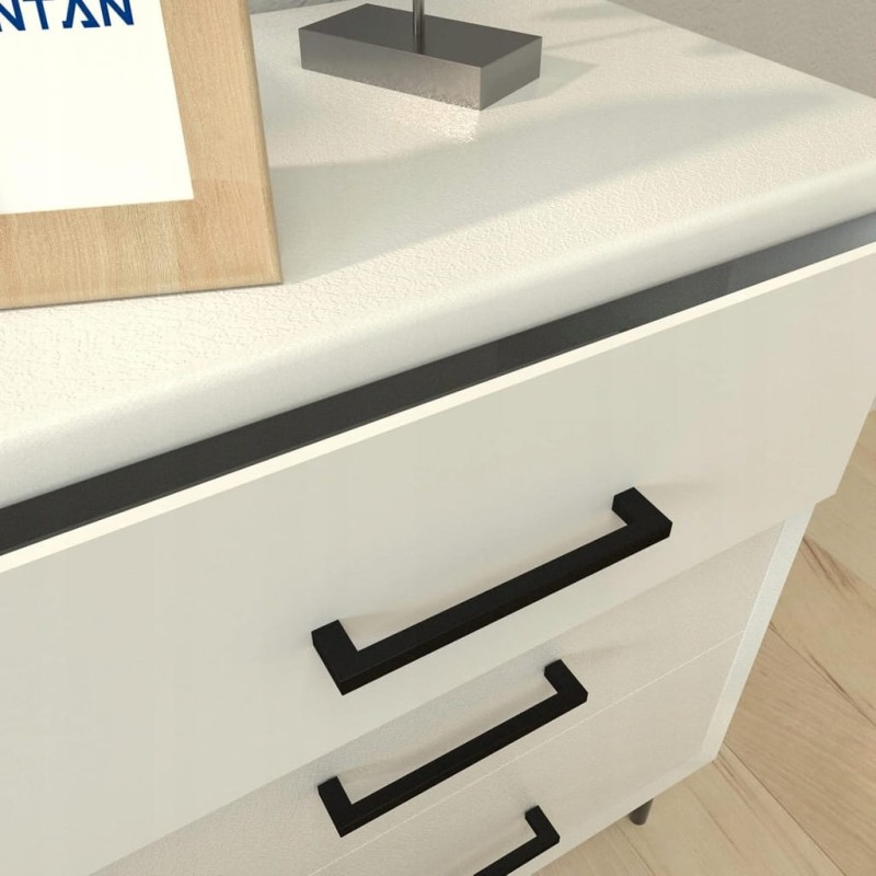 LONTAN 2x Uchwyty do szafek kuchennych 140 mm, rozstaw 128 mm – czarne