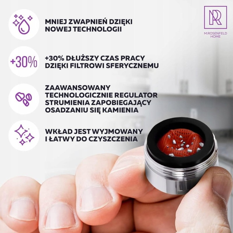2 × Perlator M24 5 l/min – regulator przepływu wody z filtrem antywapiennym