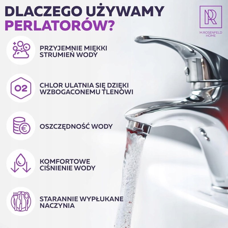 2 × Perlator M24 5 l/min – regulator przepływu wody z filtrem antywapiennym