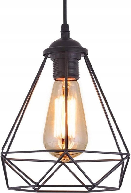 Lampa wisząca czarna loftowa, metalowa vintage metalowa E27 – Maxduyu