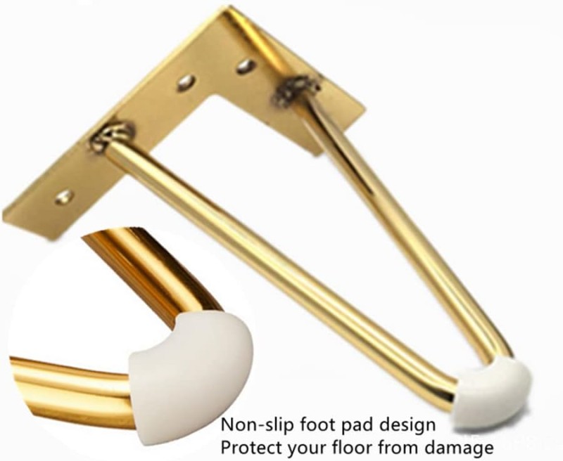 NatureMan metalowe nóżki meblowe złote 15,2 cm – zestaw 4 sztuk